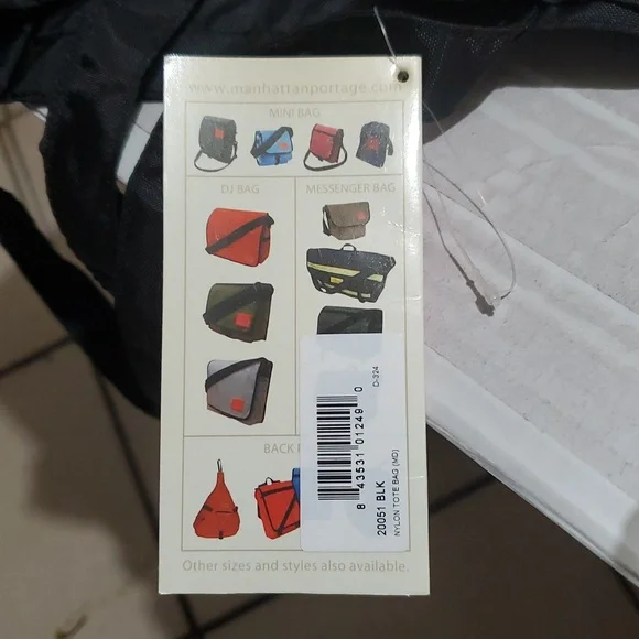 Manhattan Portage Bkack Nylon Grocery Y Shopping Tote Bag - Picture 9 of 10